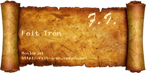 Feit Irén névjegykártya